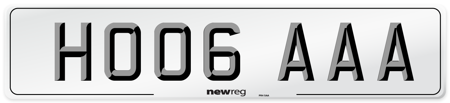 HO06 AAA Number Plate from New Reg